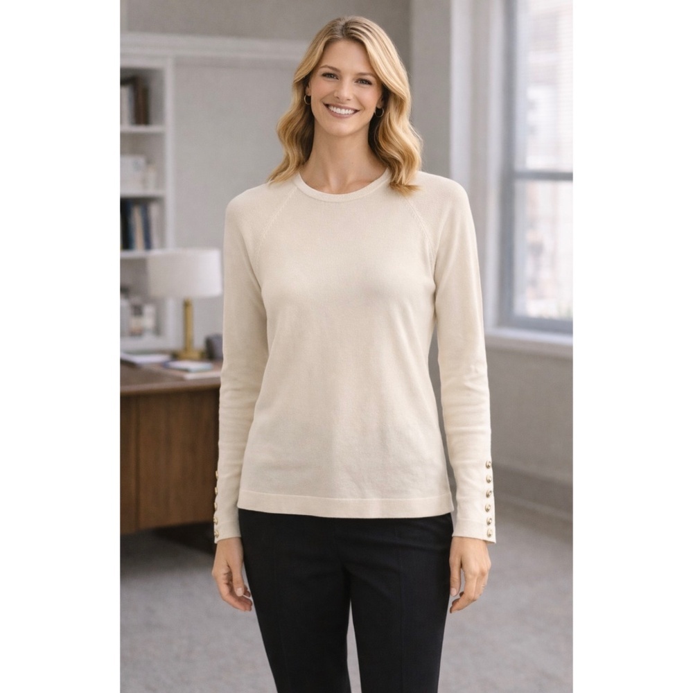 J MCLAUGHLIN SWEATER JAMEY SWEATER STRETCH KNIT CLASSIC OFFICE CASUAL PREPPY M